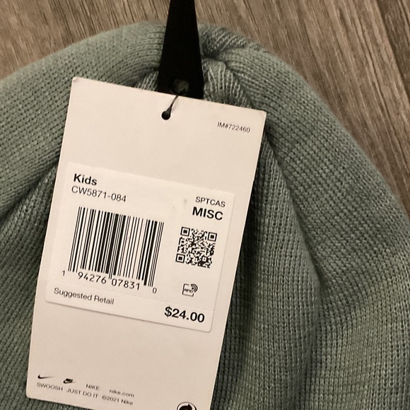 Nike youth Sage Green Knit Beanie - Picture 3 of 3